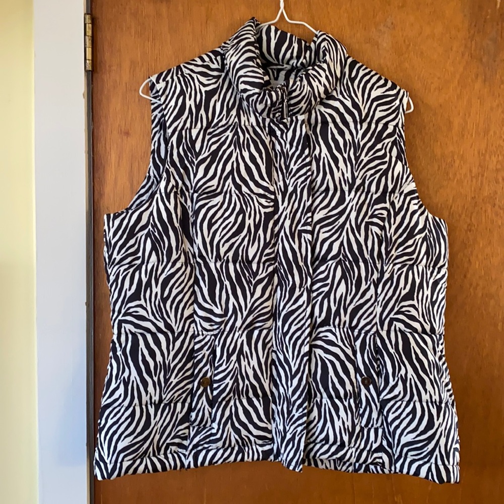 Zebra puffer vest